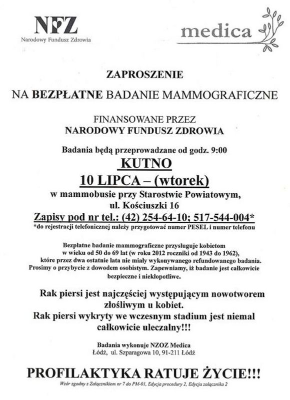 Mammobus we wtorek  przy starostwie