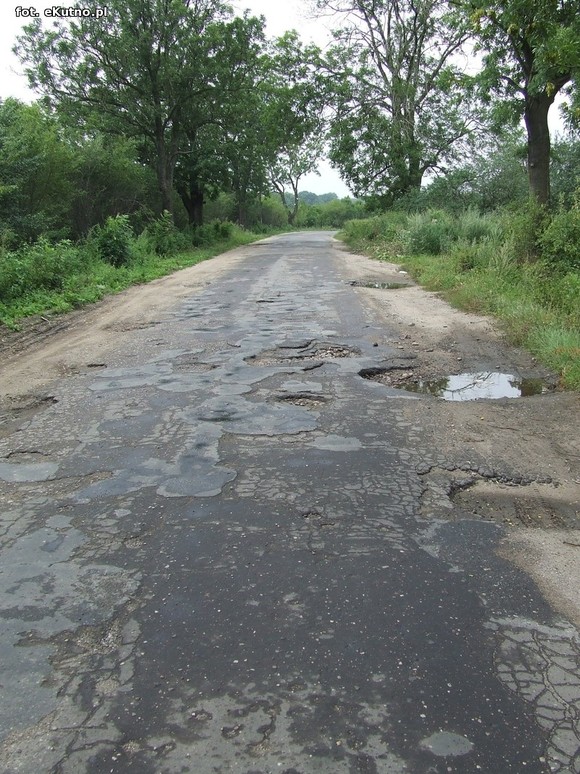 Droga z Karolewa do Łaniąt jak sito