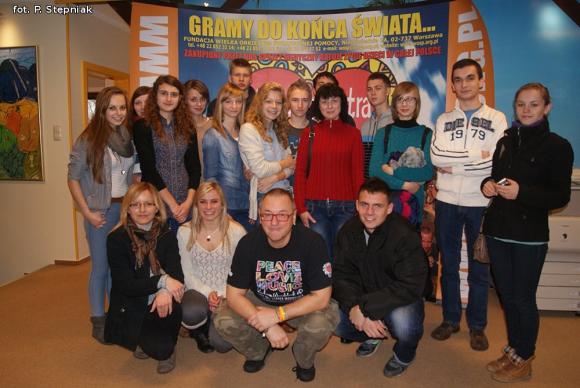 Sztab WOŚP z Zespołu Szkół w Żychlinie u Jurka Owsiaka