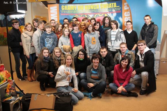 Sztab WOŚP z Zespołu Szkół w Żychlinie u Jurka Owsiaka