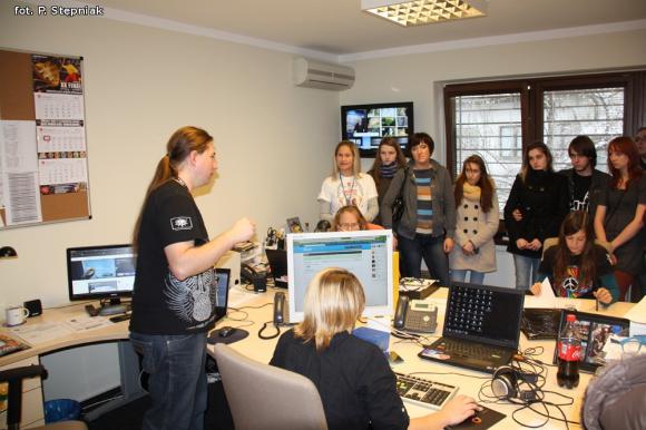 Sztab WOŚP z Zespołu Szkół w Żychlinie u Jurka Owsiaka