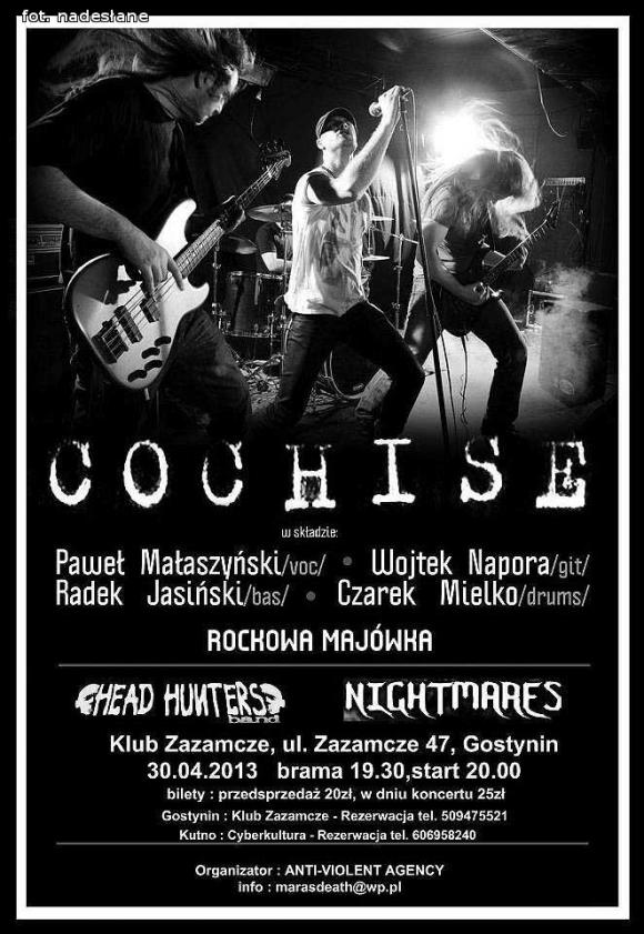 Rockowa Majówka w Gostyninie: COCHISE, HEAD HUNTERS BAND i NIGHTMARES