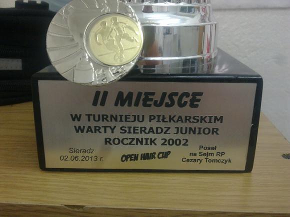 II miejsce Drużyny Świętego Mikołaja z Krośniewic w Turnieju Piłkarskim Warty Sieradz Junior rocznik 2002 OPEN HAIR CUP