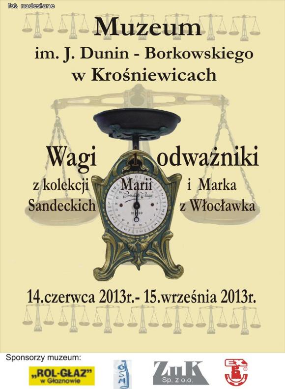 Wystawa wag i odważników w Muzeum im. Jerzego Dunin-Borkowskiego w Krośniewicach