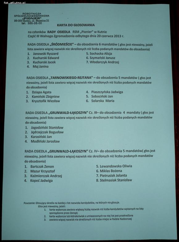 Spółdzielcy Pioniera wybierają Radę Nadzorczą i Rady Osiedli