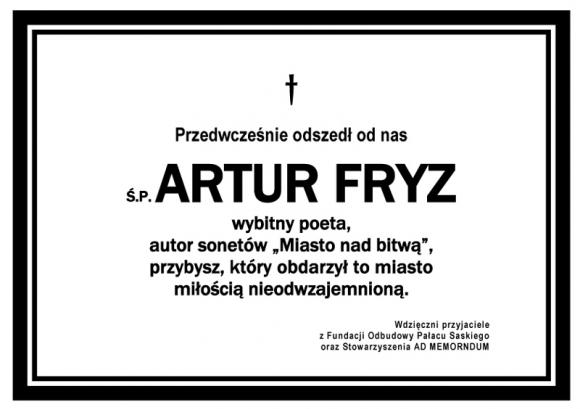 Odszedł od nas Artur Fryz