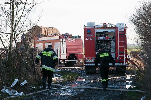 Pożar pryzmy siana w Kałach Towarzystwo