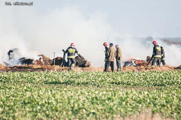 Pożar pryzmy siana w Kałach Towarzystwo