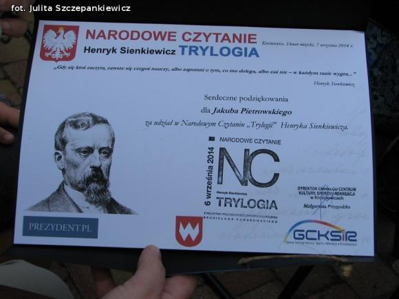 Czytali fragmenty Trylogii w Krośniewicach