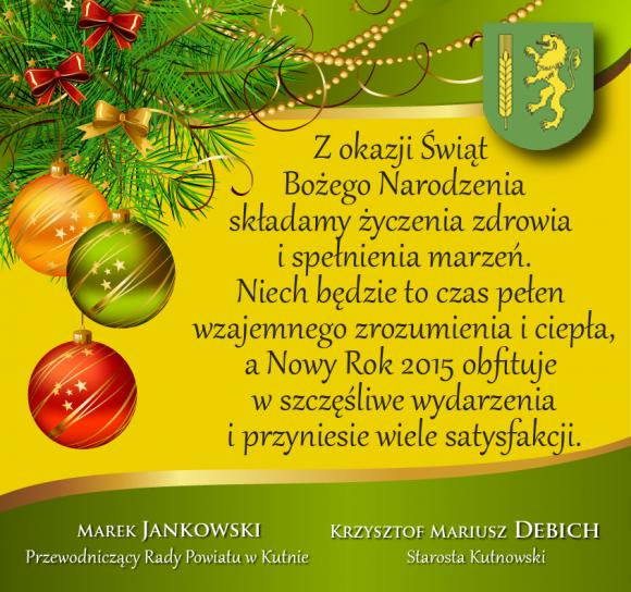 Radosnych Świąt Bożego Narodzenia i szczęśliwego Nowego Roku