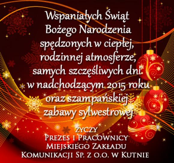 Radosnych Świąt Bożego Narodzenia i szczęśliwego Nowego Roku