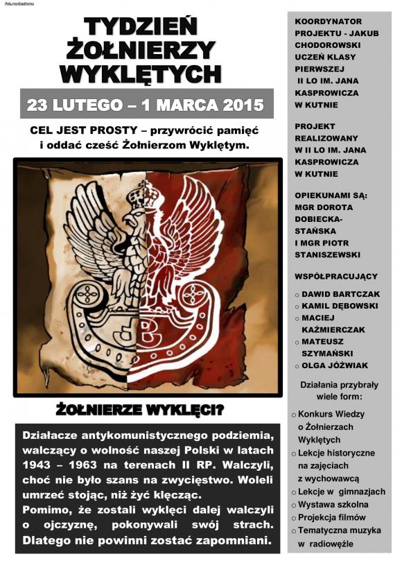 Oddać cześć i ocalić od zapomnienia czyli o Żołnierzach Wyklętych w Kasprowiczu