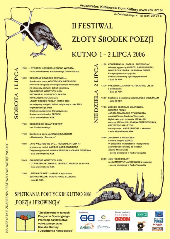 Zapowiedzi: W czerwcu XI Festiwal Złoty Środek Poezji - Poezja wobec teraźniejszości