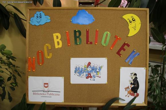 Smerfowa Noc Bibliotek w Krośniewicach