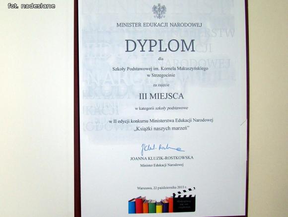 III miejsce w Ogólnopolskim Konkursie MEN dla Szkoły w Strzegocinie