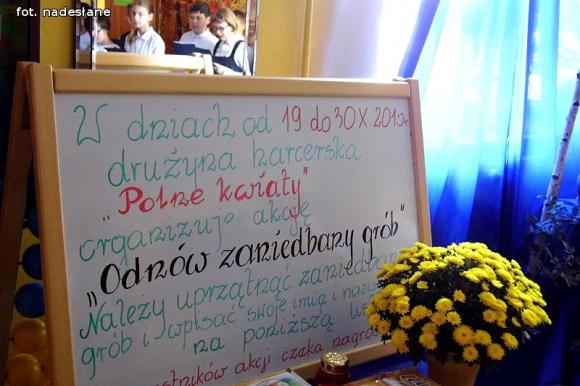 Zadbamy o opuszczone groby! Akcja harcerzy i zuchów w szkole w Szewcach Nadolnych