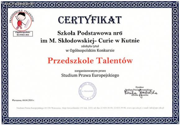 Punkt Przedszkolny nr 2  z  certyfikatem Przedszkole Talentów