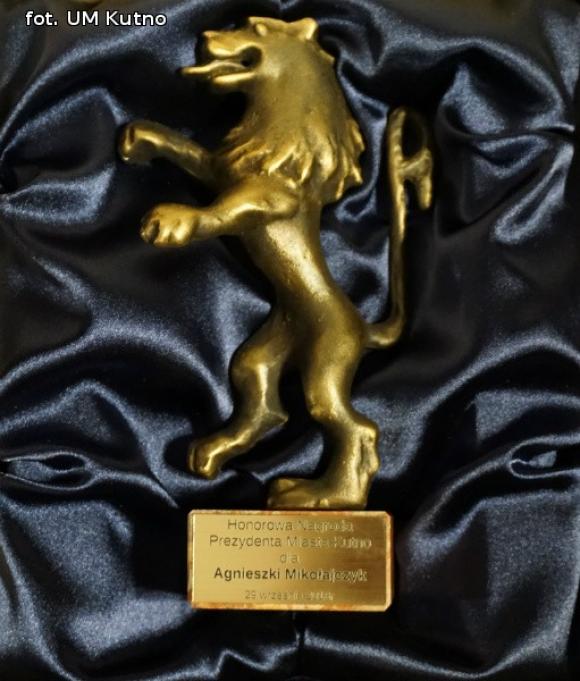 Honorowa Nagroda Prezydenta Kutna za szczególne zasługi w zakresie promocji miasta dla Agnieszki Mikołajczyk