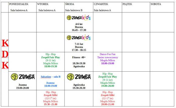 Oferta zajęć tanecznych i fitnessowych Studia Tańca Alibi