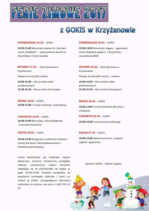 Ferie z GOKiS w Krzyżanowie