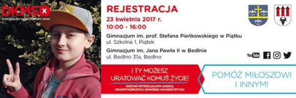 Pomóż Miłoszowi i Innym - zachęcają Gminy Bedlno i Piątek oraz Fundacja DKMS