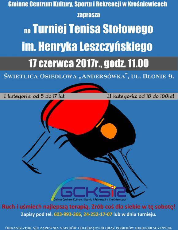 W Krośniewicach Turniej Tenisa Stołowego
