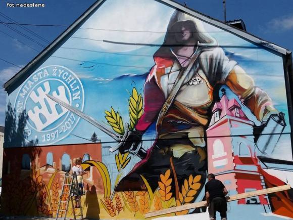 Super mural w Żychlinie. Piknik DoMOStwa