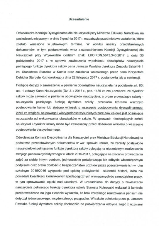 Postanowienie Komisji