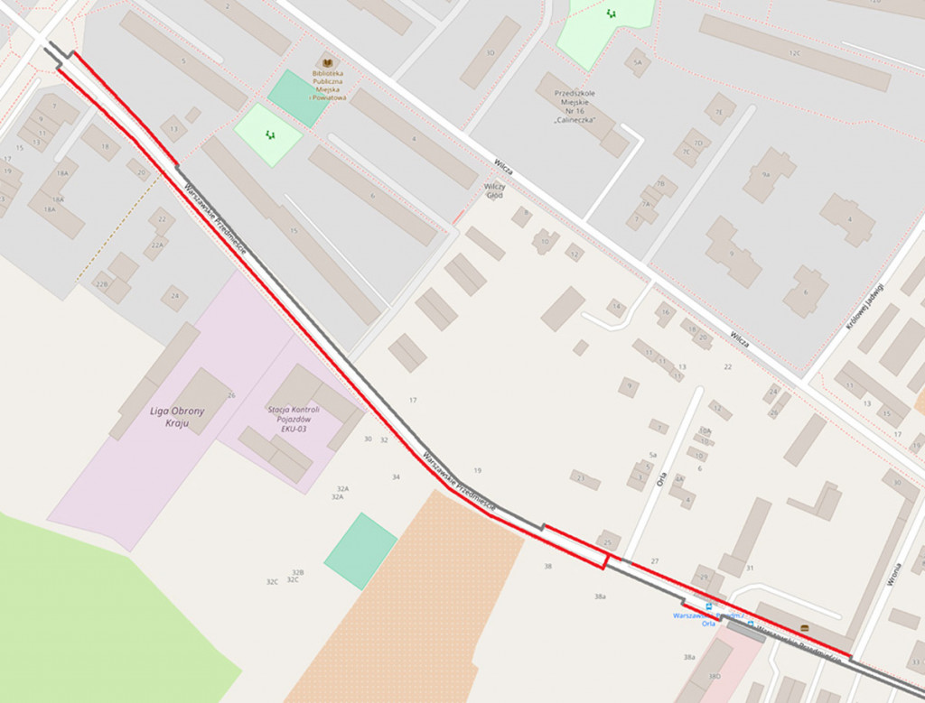 Droga rowerowa na Warsz. Przedmieściu