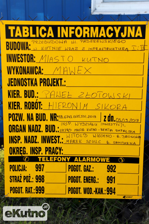 Przebudowa ul. Paderewskiego