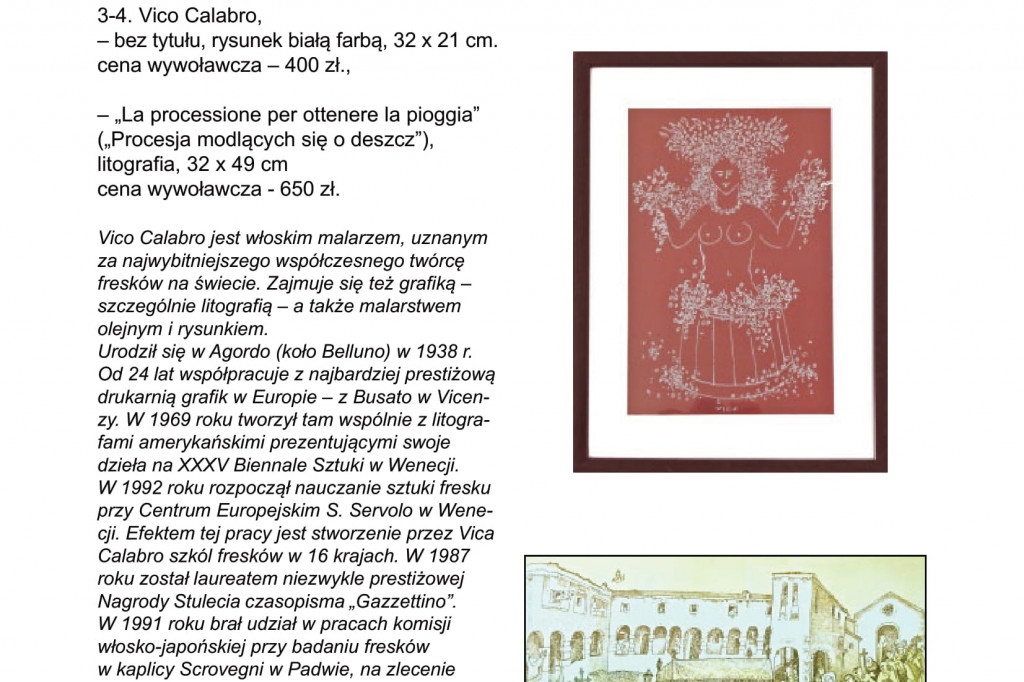 Katalog prac na aukcję