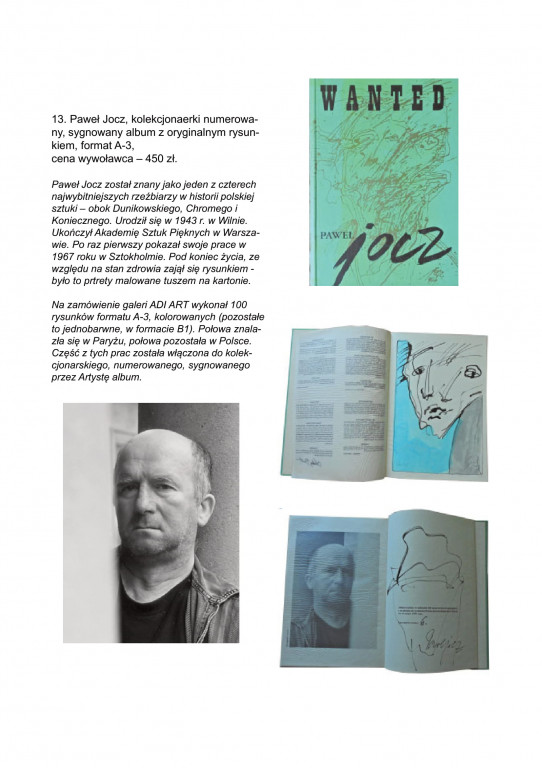 Katalog prac na aukcję