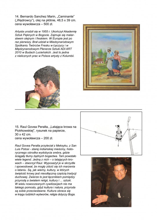 Katalog prac na aukcję