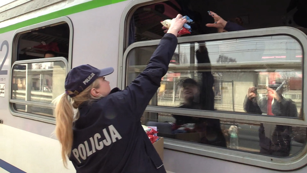 Akcja pomocowa na dworcu PKP
