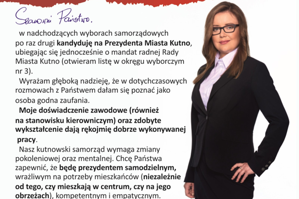 Ewa Rzymkowska Kandydatka na Prezydenta Kutna