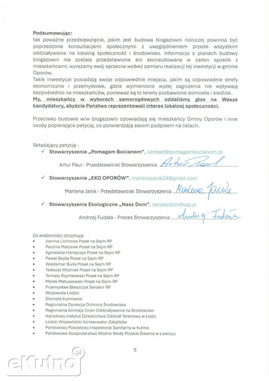 NIE dla biogazowni w Oporowie