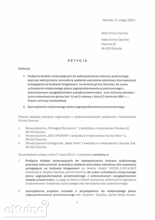 NIE dla biogazowni w Oporowie