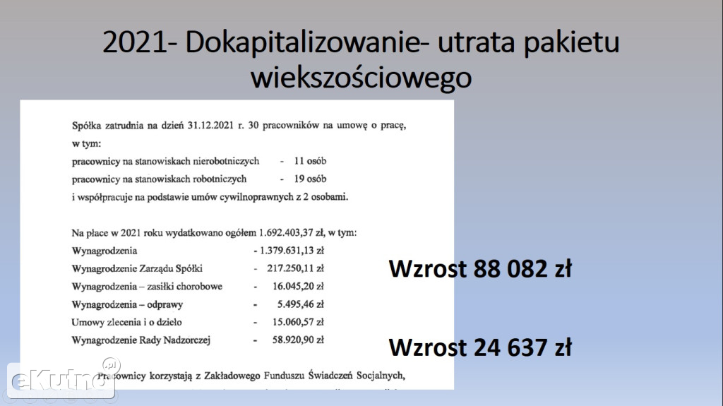 Rozliczenie zarządu ZUK w Krośniewicach