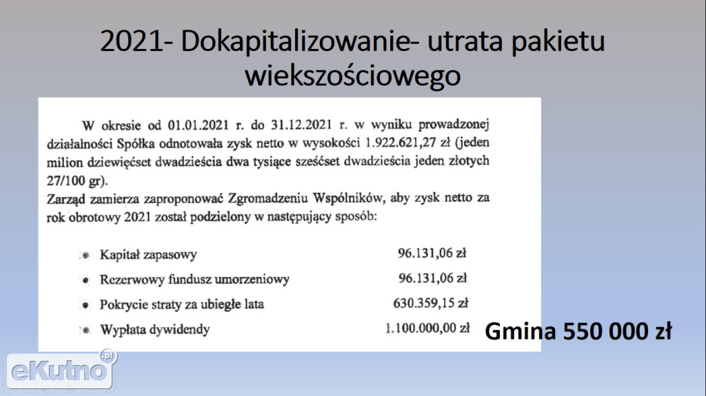 Rozliczenie zarządu ZUK w Krośniewicach
