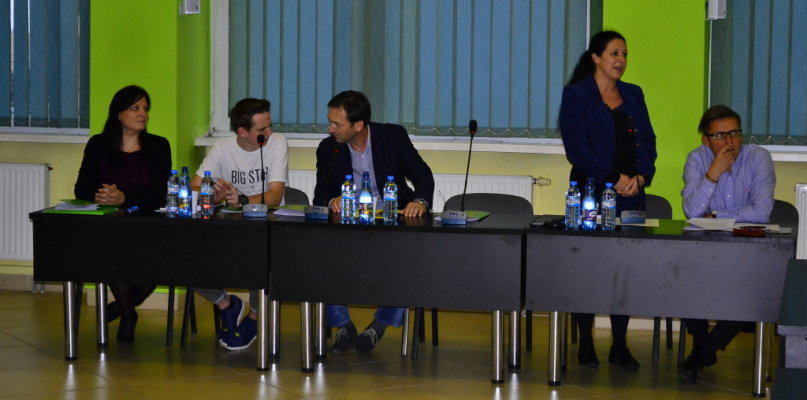 Od lewej Joanna Bronowska, Patryk Barański, Jacek Saramonowicz, Iwona Kaca, Andrzej Michałkiewicz