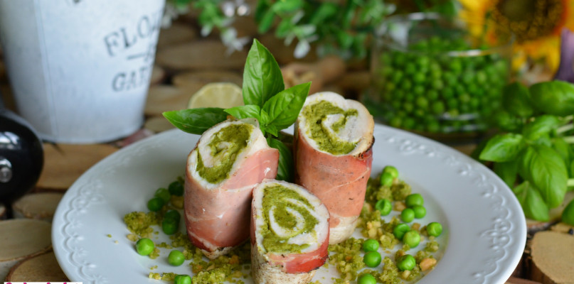 Roladki nadziewane pesto z zielonego groszku