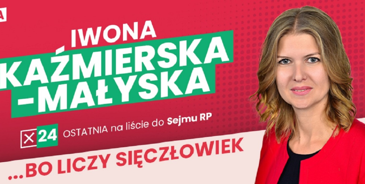 Iwona Kaźmierska-Małyska OSTATNIA na liście Nowej Lewicy