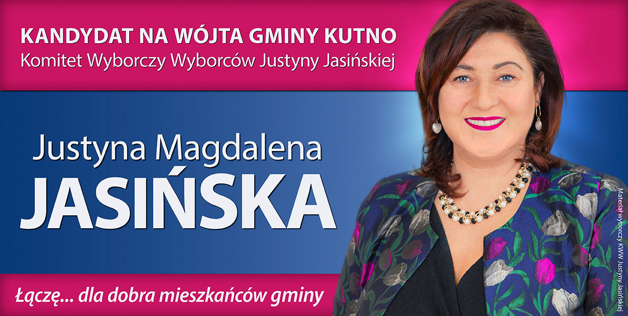 Materiał wyborczy KWW Justyny Jasińskiej
