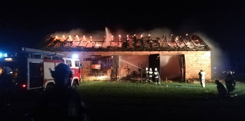 Strażacy z OSP Wola Kałkowa w akcji fot.  OSP Wola Kałkowa