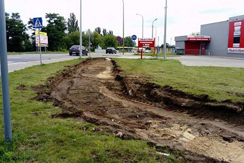 Ścieżka rowerowa z kostki brukowej