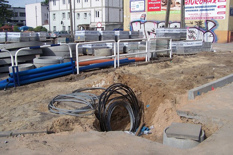 Ulica Podrzeczna w budowie