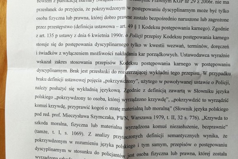 Pismo Wydziału Skarg i Wniosków