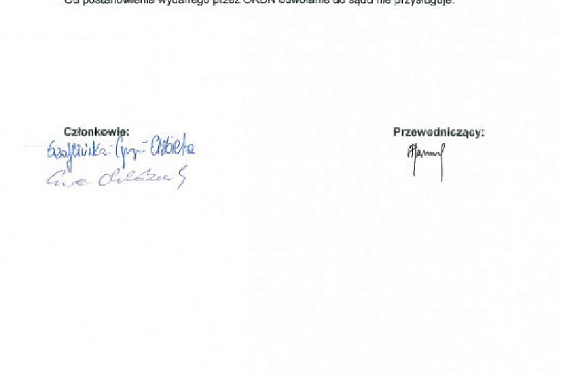 Postanowienie Komisji