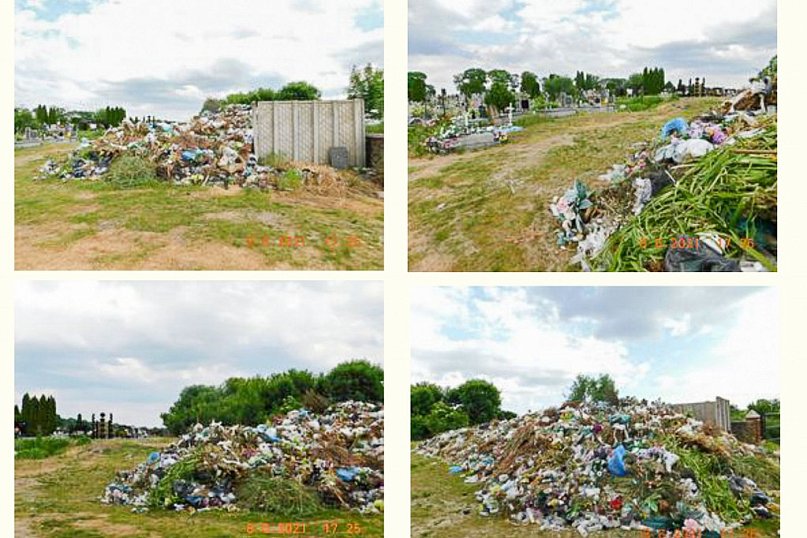 Śmietnisko na cmentarzu
