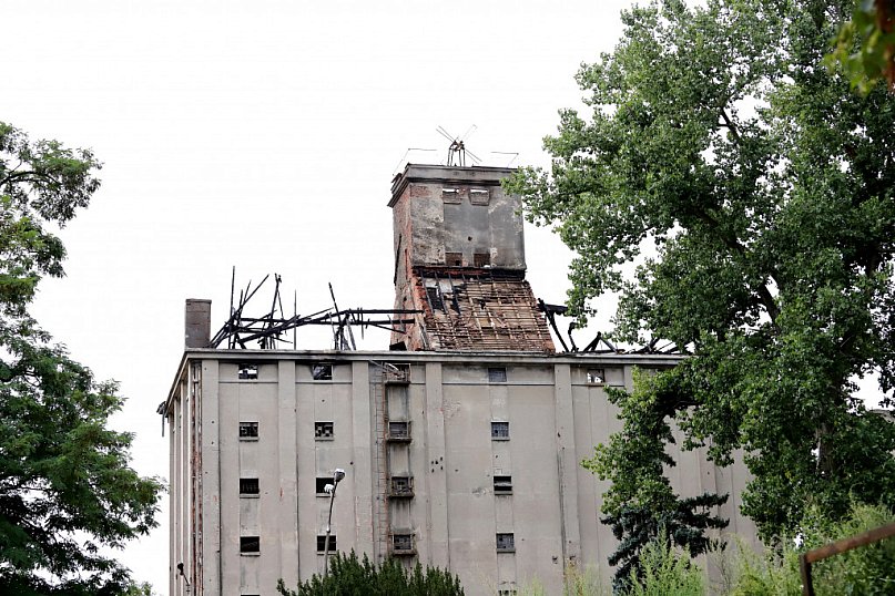 Spalony młyn na Przemysłowej